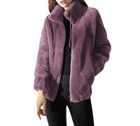 Giacca in pile da donna giacca da corsa con cerniera intera senza cappuccio Cappotti Petite Cappotti sportivi da donna Cappotti lunghi in pile giacche da donna cardigan invernale da donna cappotti