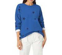 Giacca in pile da donna in pile felpato cappotto da donna casual carino stampato a maniche lunghe top da donna casual carino stampato top a maniche lunghe per la vita quotidiana regali di Natale, Blu
