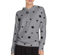 Giacca in pile da donna, sottile, leggera, con cappuccio, oversize, da donna, con cappuccio, con cappuccio, comoda felpa in cotone, con coulisse, camicia Essentials Tops, Gy1, s