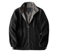 Giacca in pile da uomo classica ed elegante con cerniera intera, cappotto con colletto stile cadetto, adatta per gite del fine settimana o abbigliamento da lavoro, cerniera frontale completa, comoda e