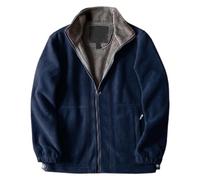 Giacca in pile da uomo classica ed elegante con cerniera intera, cappotto con colletto stile cadetto, adatta per gite del fine settimana o abbigliamento da lavoro, cerniera frontale completa, comoda e