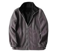 Giacca in pile da uomo classica ed elegante con cerniera intera, cappotto con colletto stile cadetto, adatta per gite del fine settimana o abbigliamento da lavoro, cerniera frontale completa, comoda e