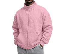 Giacca in pile da uomo con cerniera intera, oversize con colletto alla | Capispalla a maniche lunghe con collo a lupetto vestibilità ampia maglioni termici caldi tuta moda top autunno inverno