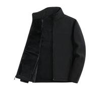 Giacca in Pile da Uomo - Giacca in Pile Taglie Forti Uomo Autunno Inverno Giacca Patchwork Calda Cappotto Moda Maschile Casual Colletto alla Coreana Giacche Taglia Grande, Nero, 3XL