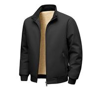 Giacca in pile da uomo, invernale, foderata, in pile, per le mezze stagioni, autunno, da lavoro, con colletto alto, da lavoro, casual, alla moda, vintage, a maniche lunghe, antivento, per il tempo