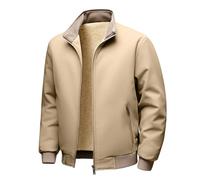 Giacca in pile da uomo, invernale, foderata, in pile, per le mezze stagioni, autunno, da lavoro, con colletto alto, da lavoro, casual, alla moda, vintage, a maniche lunghe, antivento, per il tempo