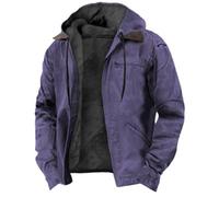 Giacca in pile da uomo nel Regno Unito, calda fodera in lana, camicia a quadri, giacca in cotone sciolto, cardigan lavorato a maglia, capispalla con cappuccio, multi tasche, felpa invernale con
