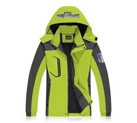 Giacca in pile impermeabile da uomo, giacca invernale calda per sci e pioggia per Attack Titan, giacca termica outdoor con cappuccio staccabile, ideale per viaggi, campeggio e escursioni,Green-4x_l