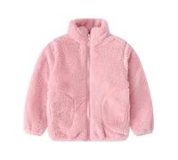 Giacca in pile per bambini, camicia di flanella, colletto alto, chiusura lampo continua, giacca invernale per bambini, ragazzi e ragazze, caldo peluche in tessuto non tessuto di corallo Outerwear