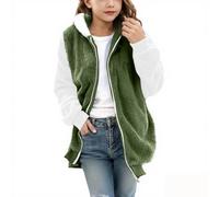 Giacca in pile per ragazze, giacca invernale calda, giacca lunga per le mezze stagioni, foderata in pile, per le attività all'aria aperta, leggera, invernale, classico, in pile, per tutti i giorni