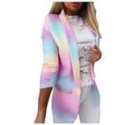 Giacca in pile soffice da donna, con orsetto, autunnale, a maniche lunghe, con risvolto, sottile, per regali di Natale quotidiani, rosa, L