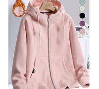 Giacca in pile spesso 2025, prodotto più venduto per le donne per primavera, autunno e inverno, adatta per lo sci e altri sport, colore rosa L,M,S,XL,XS,XXL,XXS,XXXLColore unicoTessuto intrecciato