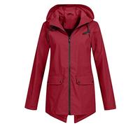 Giacca in pile Teddy per le donne con cappuccio Top Size Plus cappotto antivento allentato da donna all'aperto casual solido cappotto da donna abiti per abbigliamento caldo invernale all'aperto, Rosso