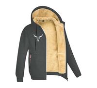 Giacca in Pile Uomo e Donna - Felpa con Cappuccio in Pile Imbottito in Montone da Uomo Autunno e Inverno, Giacca alla Moda Taglie Forti (Dark Gray, XL)