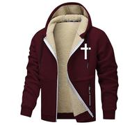 Giacca in Pile Uomo, Giacca Invernale in Pile con Cappuccio e Cerniera, Calda Foderata, con Tasche, per Abbigliamento Casual all'aperto (L)