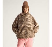 Giacca in tessuto felpato invernale con zip integrale e stampa di adidas by Stella McCartney Brown / Brown Moss L