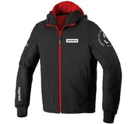 Spidi TexTech Armor Evo Felpa con cappuccio motociclistica, nero-rosso, taglia S