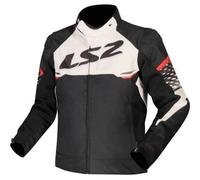 LS2 Apex impermeabile Giacca tessile moto, nero-bianco-rosso, taglia 2XL per maschi