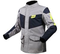 LS2 Metropolis Evo impermeabile Giacca tessile moto, grigio-blu-giallo, taglia 4XL per maschi