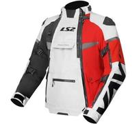 LS2 X-Master Giacca tessile da motocicletta impermeabile, nero-grigio-rosso, taglia 4XL per maschi