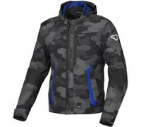 Macna Riggor Camo, giacca tessile impermeabile S male Nero/Blu/Grigio