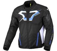 Macna Tazar 2.0 impermeabile Giacca tessile moto, nero/bianco/blu, Taglia XL