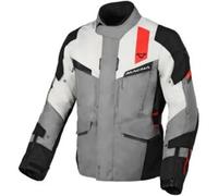 Macna Giacca tessile moto Zastro impermeabile nero-grigio-rosso S uomo