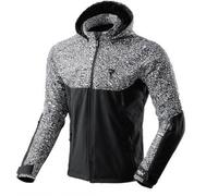 Giacca da moto Softshell Rebelhorn Slash Noriaki in bianco e nero 5XL