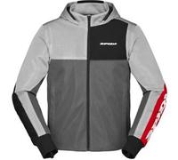 Spidi Hoodie Net, giacca in tessuto 3XL male Grigio Chiaro/Grigio/Rosso