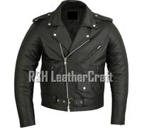 Giacca in vera pelle nera da motociclista classica Marlon Brando