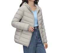 Giacca invernale corta da donna giacca leggera da donna imbottita trapuntata con cappuccio cappotto imbottito con zip completa resistente al vento spesso cappotti casual classici con tasche con