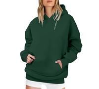 Giacca invernale da donna, calda, con cappuccio, lunga, in cotone, tinta unita, da allenamento, con cappuccio, oversize, con tasche, giacca a vento, Blackish Green, XXXXL