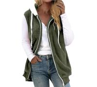 Giacca invernale da donna, calda, in pile con coulisse, con cappuccio, in pelliccia sintetica, AG20, 3XL