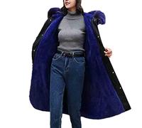 Giacca invernale da donna Cappotto con cappuccio con collo in pelliccia Cappotto caldo da donna lungo al ginocchio lungo sottile spesso