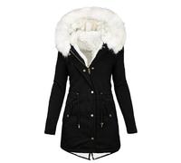 Giacca Invernale da Donna Oversize in Peluche Cappotto Donnas Lungo Caldo Pile Piumino Trapuntato Con Pelliccia Calda Fodera in Orsacchiotto Maniche Lunghe Taglie Forti Moda Parka Antivento Cappotto