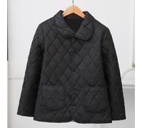 Giacca invernale da donna, tinta unita, alla moda, con risvolto, con tasche, a maniche lunghe, foderato in velluto, caldo, per vacanze, club, taglia XXXL, colore: nero