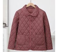 Giacca invernale da donna, tinta unita, alla moda, con risvolto, con tasche, a maniche lunghe, foderato in velluto, caldo, per vacanze, club, taglia XXXXL (XXXXXL rosso)