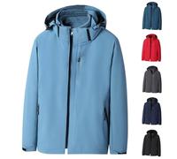 Giacca invernale da uomo 3 in 1, con cappuccio, con strato intermedio in pile rimovibile, a maniche lunghe, giacca a vento calda, giacca a vento per esterni, montagna, sci, abbigliamento da uomo, 1