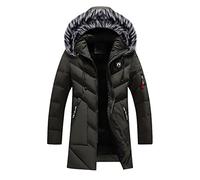 Giacca Invernale Da Uomo Addensare Elegante Fodera Caldo Giubbotto Caldo Casual Tinta Unita Invernale Giacca Con Zip Comodo Imbottito Parka Cappotto Con Cappuccio Manica Lunga Antivento Piumino