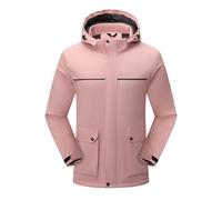 Giacca invernale da uomo, calda, impermeabile, con cappuccio, a maniche lunghe, termica, casual, tinta unita, con cappuccio, giacca a vento Softshell, antivento, da lavoro, escursionismo, golf, 1 rosa
