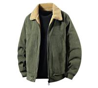 Giacca Invernale da Uomo con Zip Caldo Comodi Cappottos Manica Lunga in Cotone Casual Giubbotto Antivento Inverno Uomos Senza Cappuccio Spesso Parka Giaccas Tinta Unita in Pile per All'Aperto Trekking