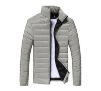 Giacca invernale da uomo imbottita e leggera, giacca di piume, parka invernale, per bicicletta, cappotto, tipo parka resistente al vento, Al grigio, XL