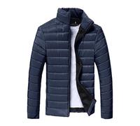 Giacca invernale da uomo imbottita e leggera, giacca di piume, parka invernale, per bicicletta, cappotto, tipo parka resistente al vento, Marino, XXL