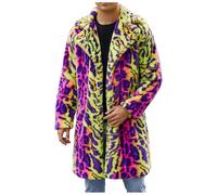 Giacca invernale da uomo OverCoat Long ' Faux Warm Cappotto Turn Down Inverno Uomo Giacca di Pelle Blouson, multicolore, XL