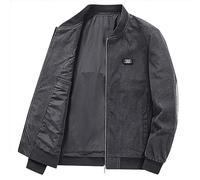 Giacca invernale da uomo, per il tempo libero, giacca in corda, da uomo, Air Force, da baseball, da uomo, casual, vestibilità, grigio., XXL