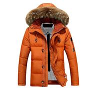 Giacca invernale da uomo spessa neve parka soprabito bianco anatra giù giacca uomo giacca a vento giù cappotto, Arancione, XXL