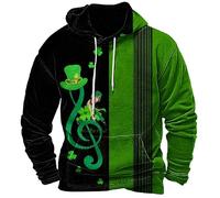Giacca invernale da uomo St Pat's Day Felpa Oversized Lightweight Big and Tall Felpa con taschini | Maglione per uomo invernale per le mezze stagioni, grigio., 3XL