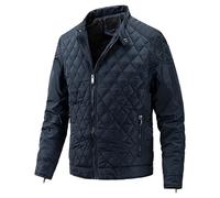 Giacca invernale da uomo trapuntata a rombi, leggera, casual, blu navy, taglia XX Large