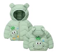 Giacca Invernale Imbottita Leggera e Calda per Bambini con Morbida Pelliccia Confortevole Ideale per attività Quotidiane Escursionismo (Light Green-D, 5-6 Years)