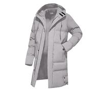 Giacca Invernale Lunga Donna Le Camelie Invernali Giacche Lunghe da Donna Giacche Invernali Calde con Cappuccio Trapuntate in Cotone Piumino sotto Cappotto Light Ashy L